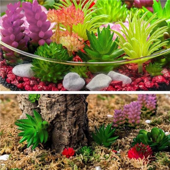 24 Mini Artificial Succulent Plants Unpotted Fake Succulents Realistic Plastic - Picture 5 of 6